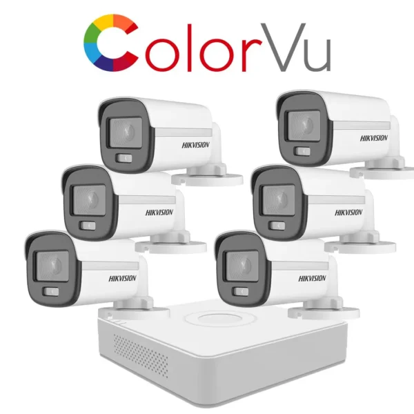 Hikvision Color Vu Audio  Combo de 6 camaras 2mpx
